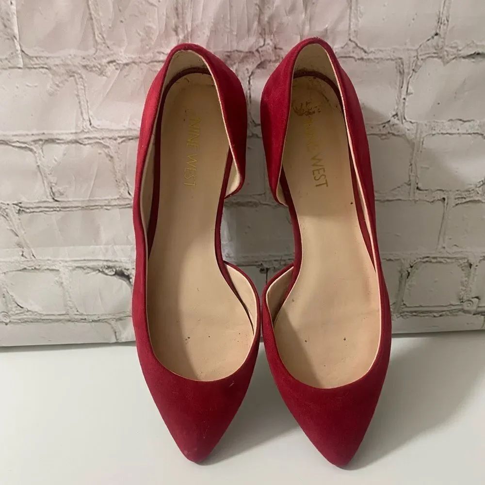 Red Suede Flats - Picture 3 of 9